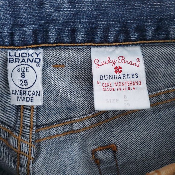 Lucky Brand Women Jean Button Fly Mid Rise Cropped Blue 8 (30x23) - made in USA - Picture 7 of 8